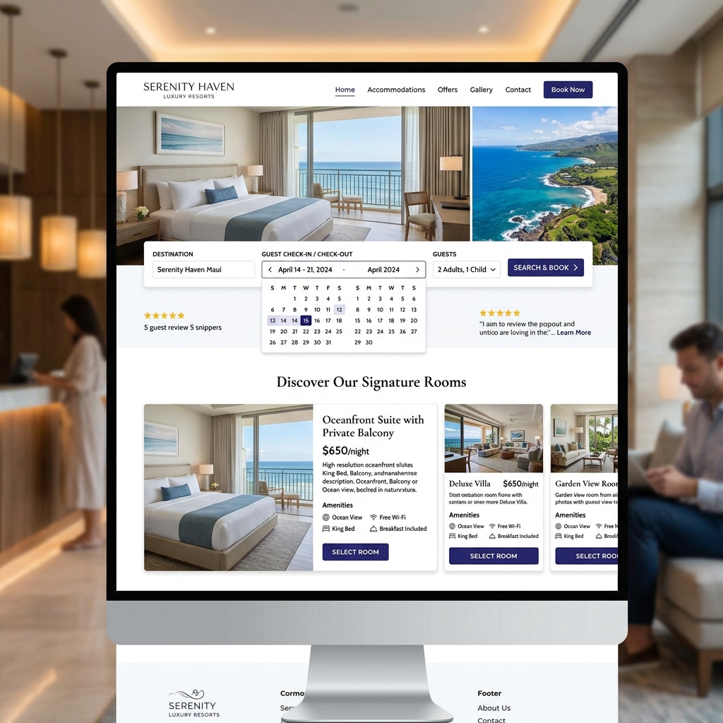 Booking Engine Interface Mockup