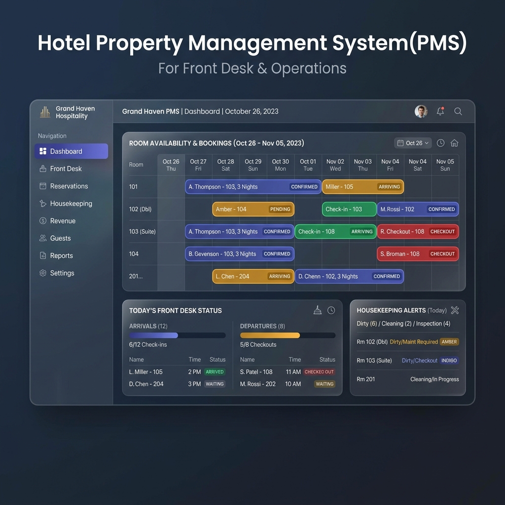 PMS Dashboard Mockup